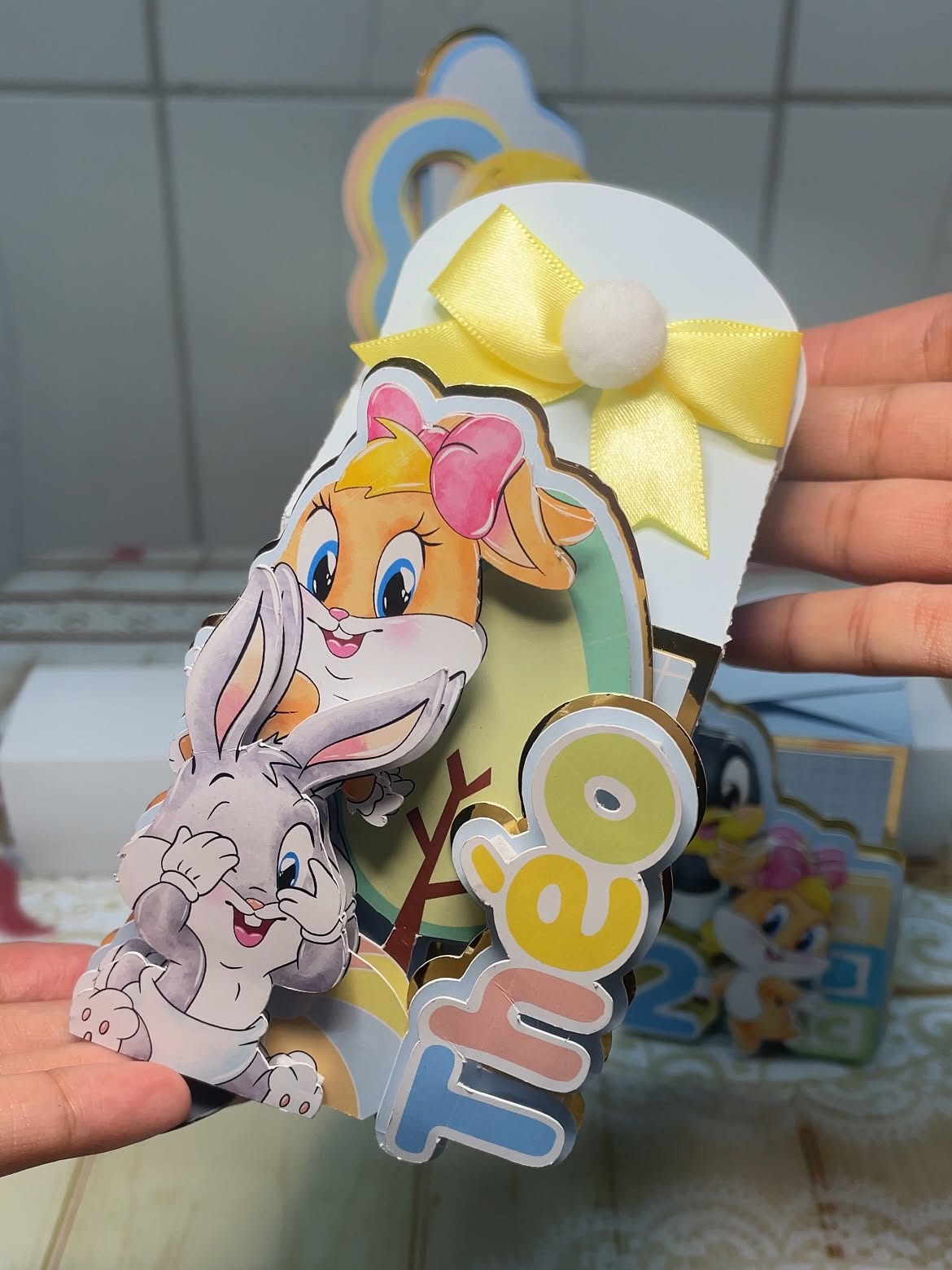 Kit 3 Caixas personalizadas Baby Looney Tunes - Festa Baby Looney Tunes