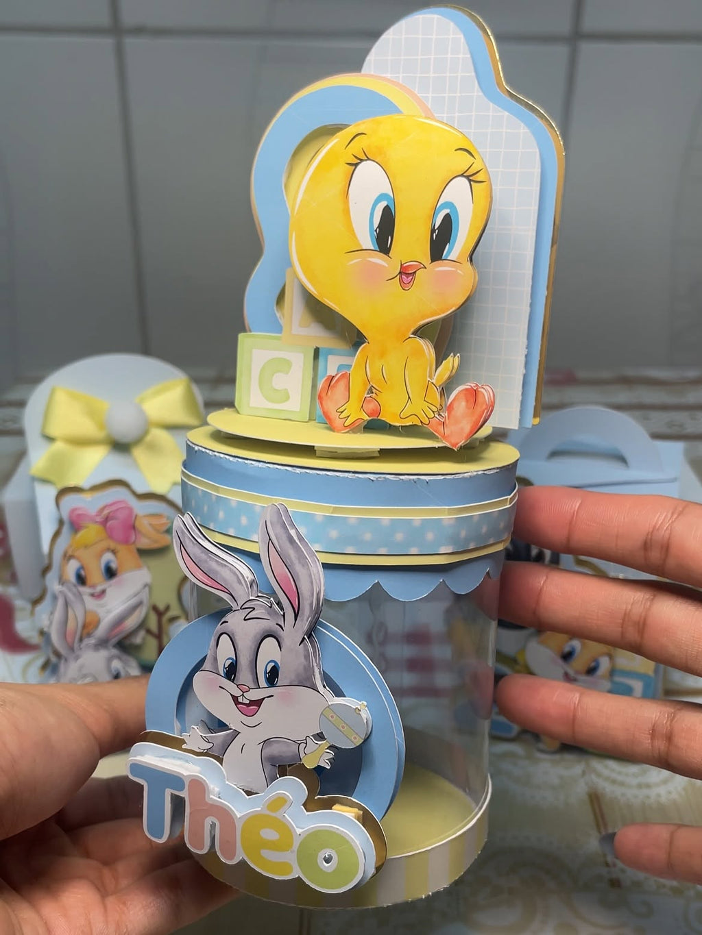 Kit 3 Caixas personalizadas Baby Looney Tunes - Festa Baby Looney Tunes