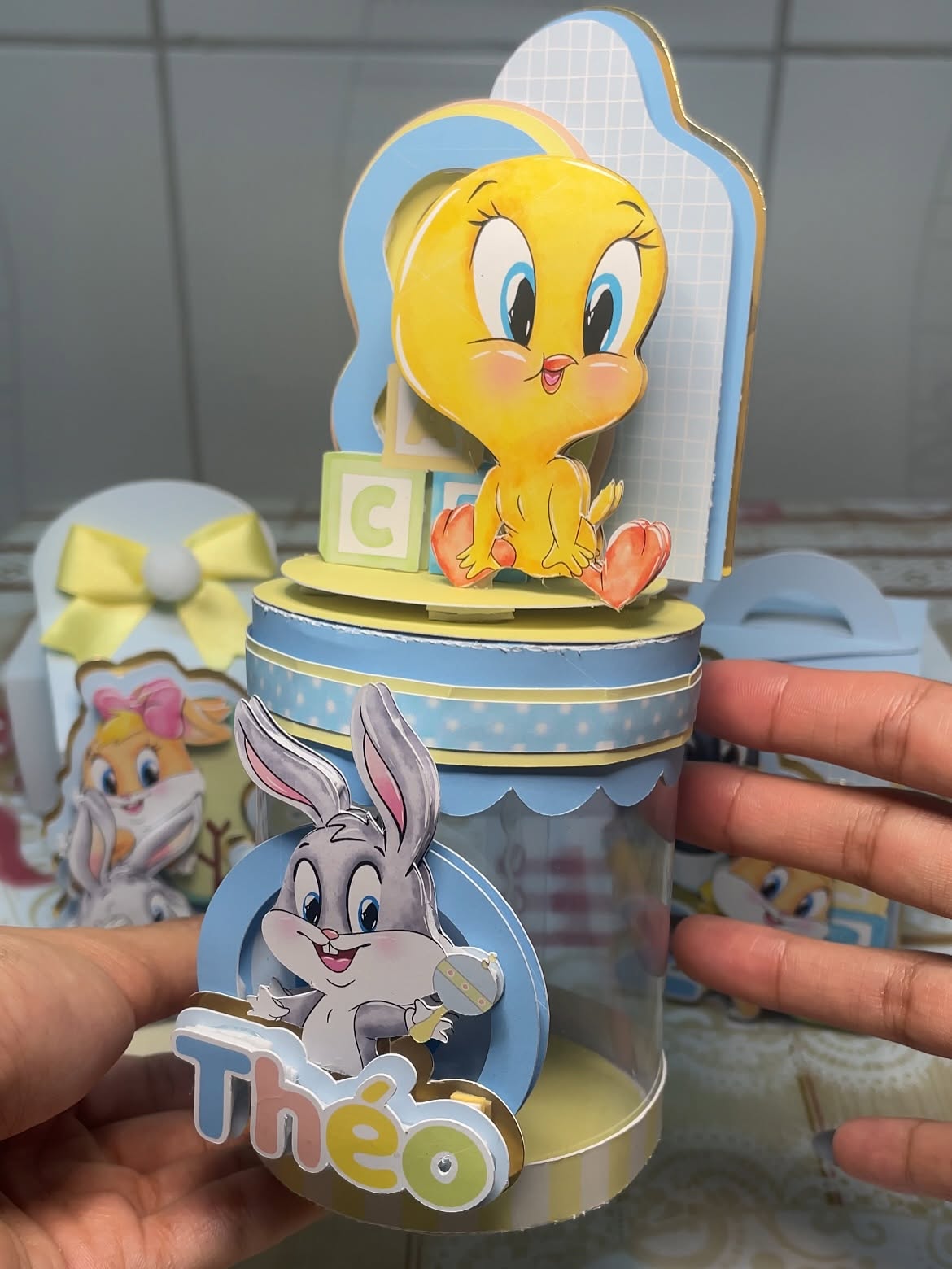 Kit 3 Caixas personalizadas Baby Looney Tunes - Festa Baby Looney Tunes